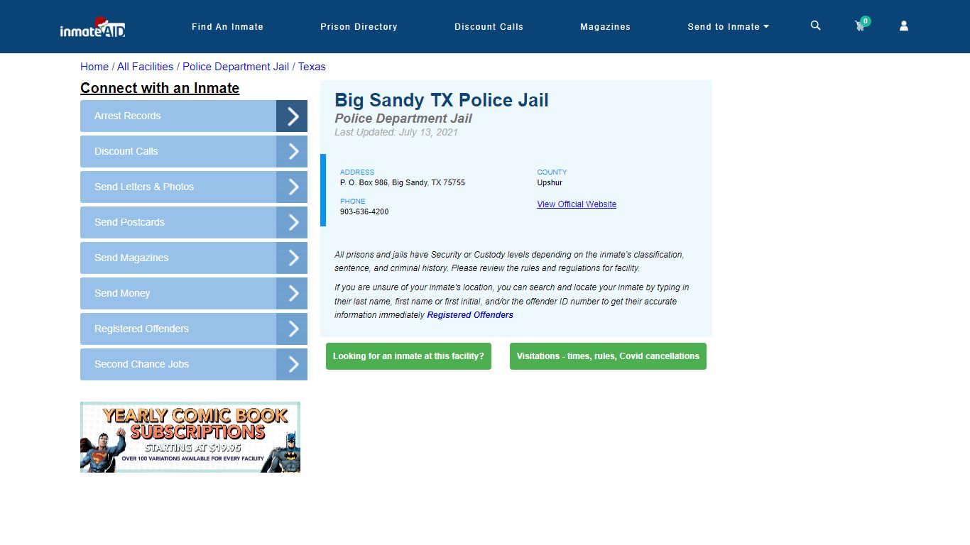 Big Sandy TX Police Jail & Inmate Search - Big Sandy, TX